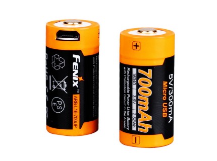 Аккумулятор 16340 Fenix 700 UP mAh Li-ion разъемом для USB